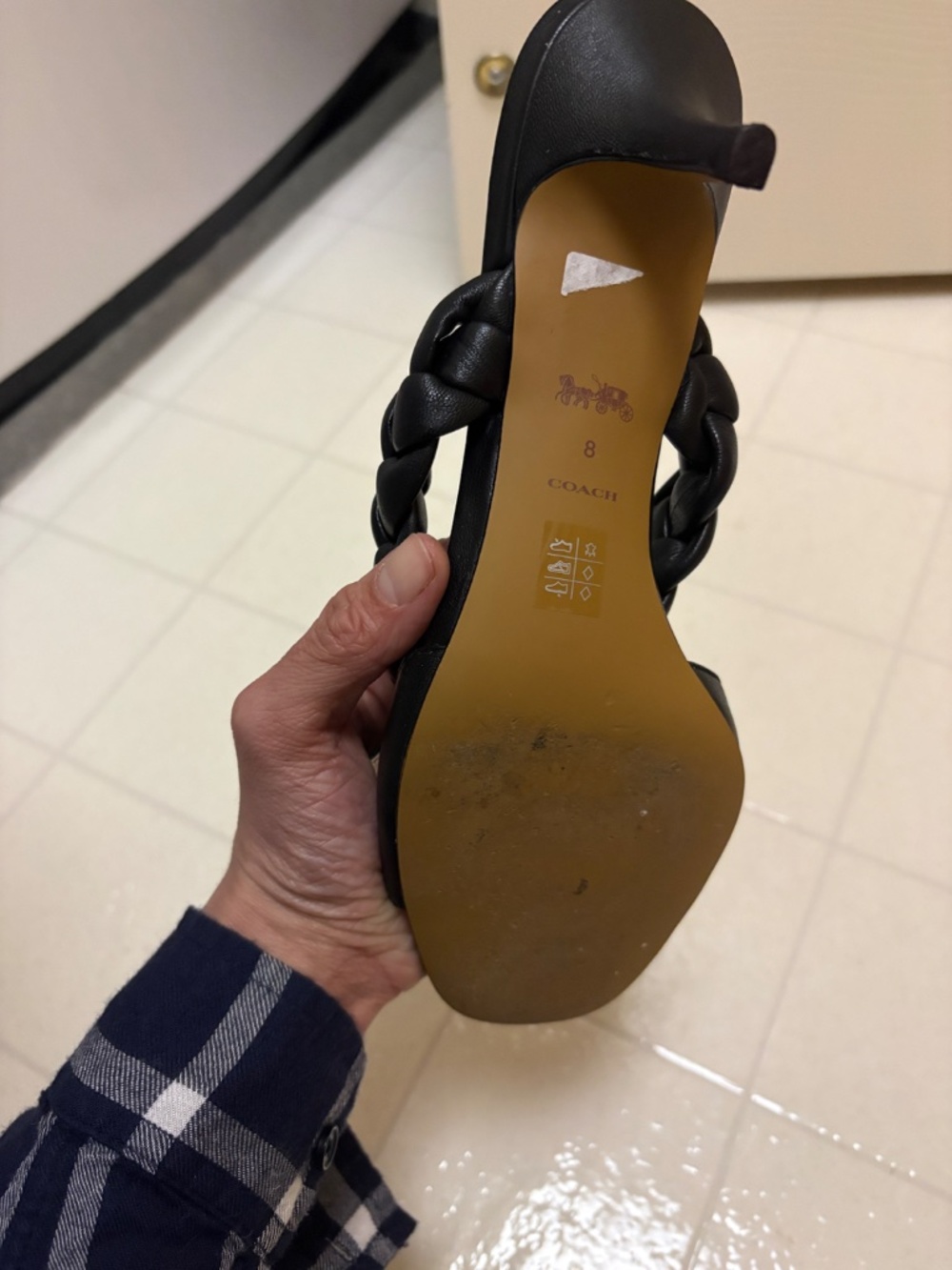 Black Coach Mollie sandals / heels. Size 8 - Like new - Picture 5 of 7